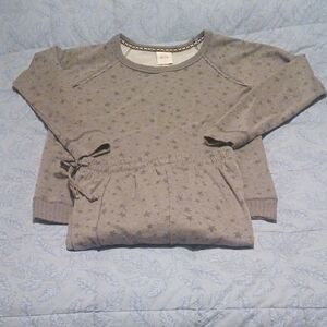 Knox Rose Gray Star Pattern Crew Neck Shirt & Jogger Pant Matching Set Size S